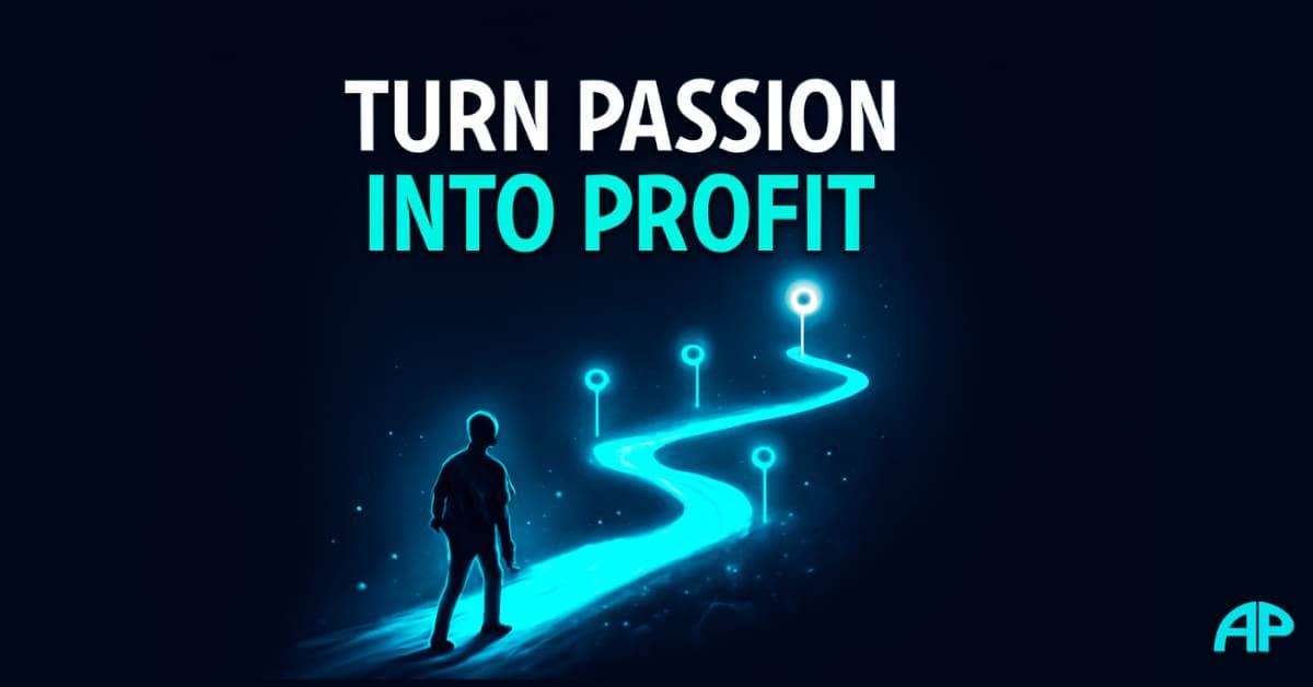 Turn Your Passion Into Profit: A Journey to Success A glowing path leading toward success, symbolizing the journey to turn your passion into profit.